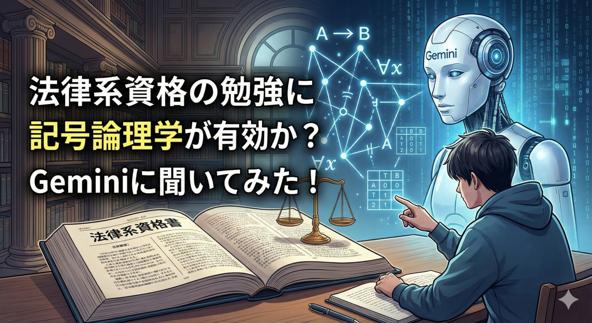 法律とAIの勉強風景